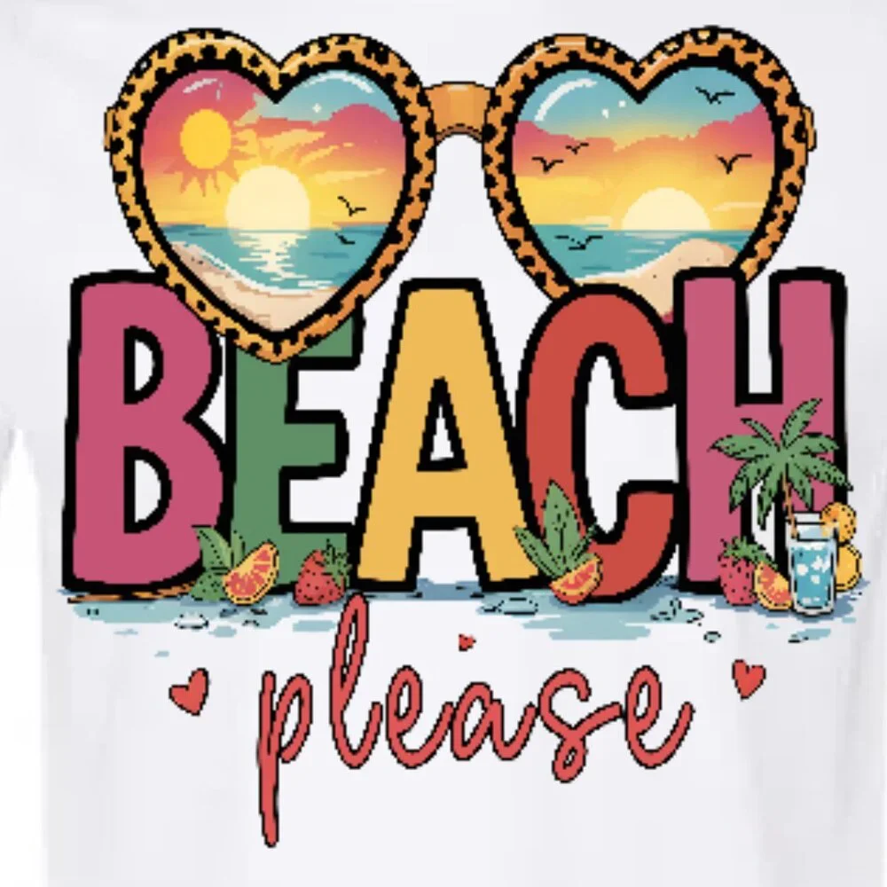 Summer Graphic Tee- Beach Please Shades with beach view and fruit - Picture 1 of 2
